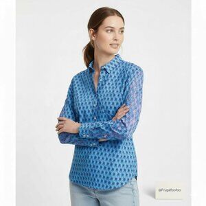 J. Crew Floral Print Classic Popover Cotton Shirt Medium Like New